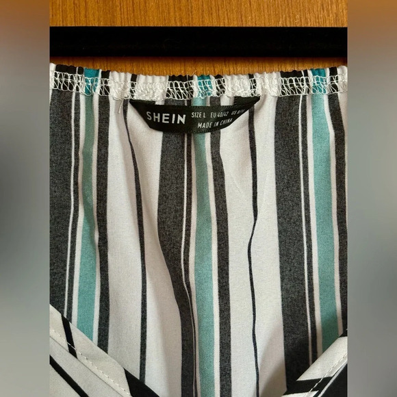 Shein Striped Sleeveless Wrap Top - Picture 4 of 8